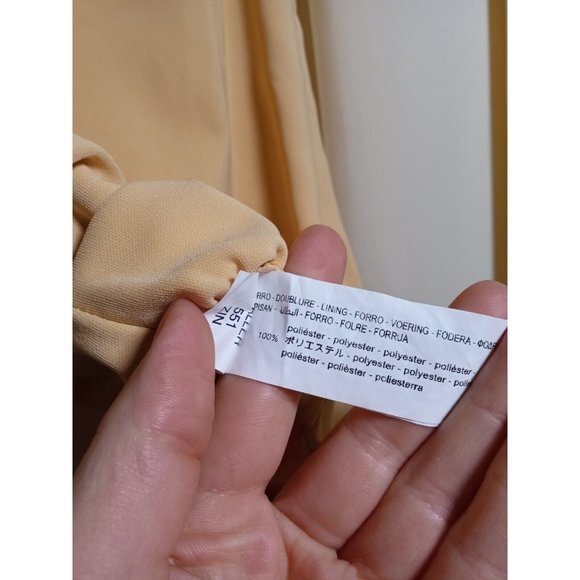 ZARA Size Small Dusty Yellow Deep Cut Neckline Bodysuit New w/Tags -Looks‎ Small - Picture 4 of 4
